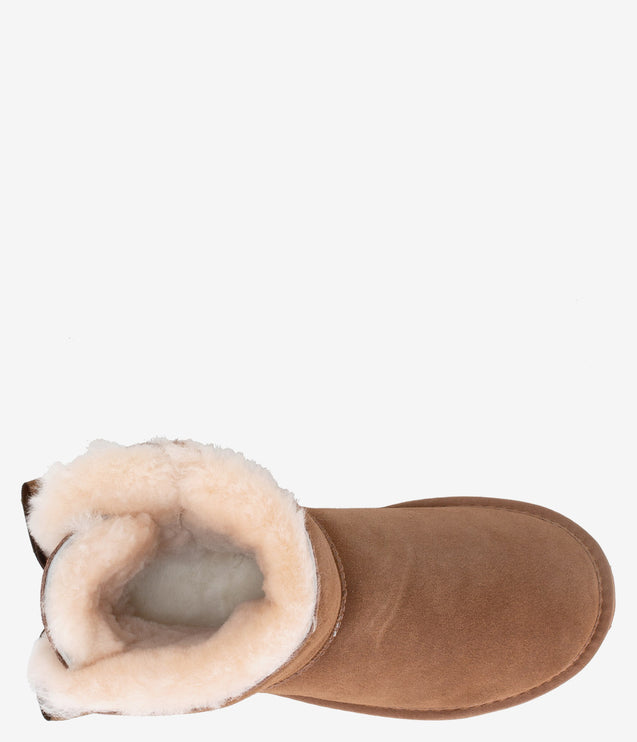 Burleigh Mini Ribbon Sheepskin Boot - Taupe