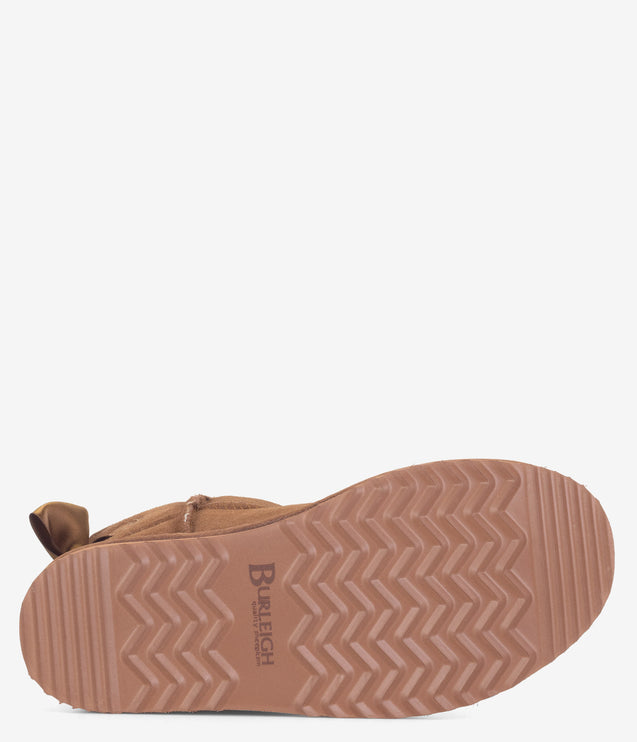 Burleigh Mini Ribbon Sheepskin Boot - Taupe