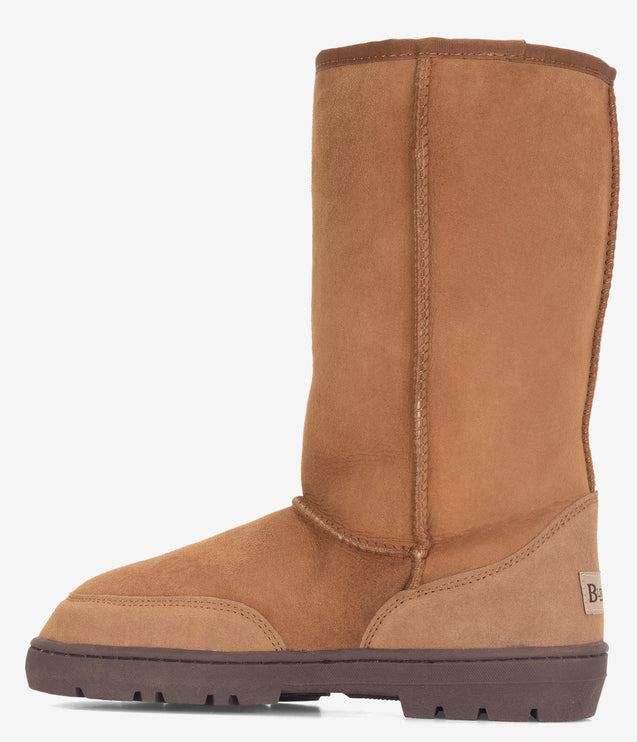 Burleigh Tall Twinface Sheepskin Rugged Sole Boot - Chestnut