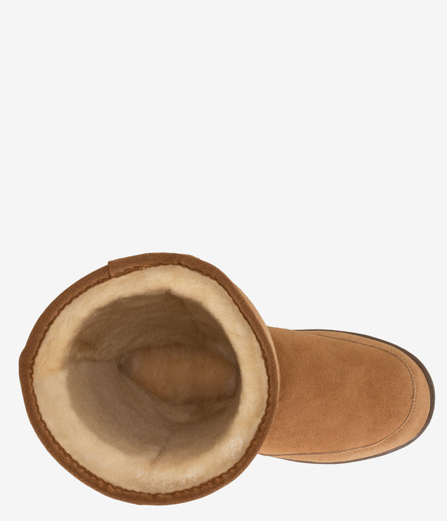 Burleigh Tall Twinface Sheepskin Rugged Sole Boot - Chestnut