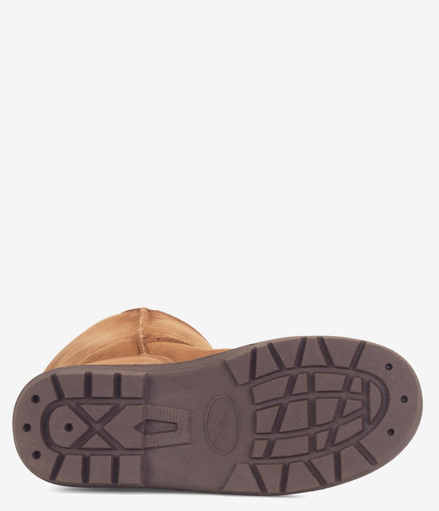 Burleigh Tall Twinface Sheepskin Rugged Sole Boot - Chestnut