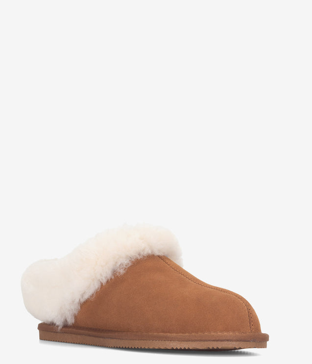 Burleigh Harriett Scuff Slipper - Chestnut