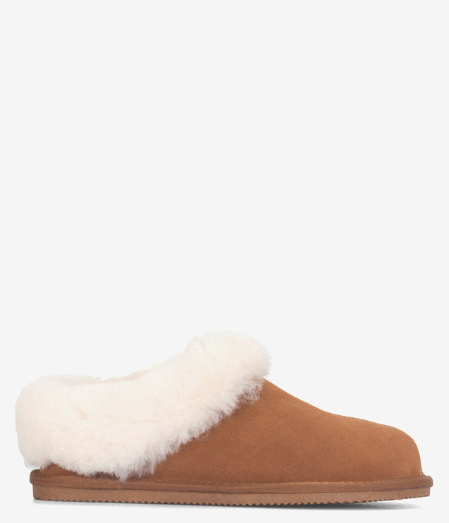 Burleigh Harriett Scuff Slipper - Chestnut