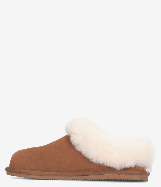 Burleigh Harriett Scuff Slipper - Chestnut