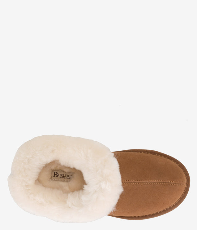 Burleigh Harriett Scuff Slipper - Chestnut