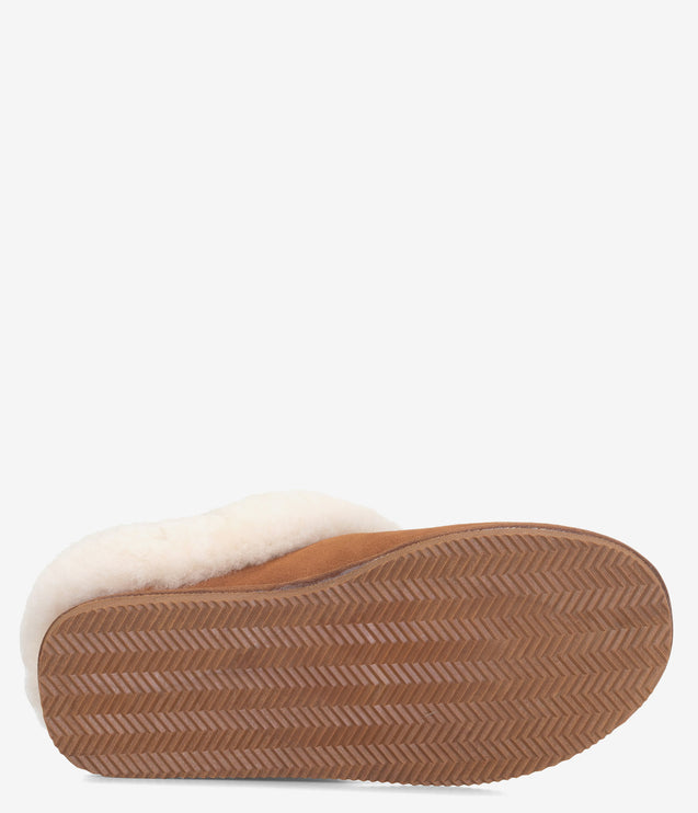 Burleigh Harriett Scuff Slipper - Chestnut