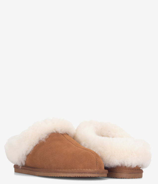 Burleigh Harriett Scuff Slipper - Chestnut