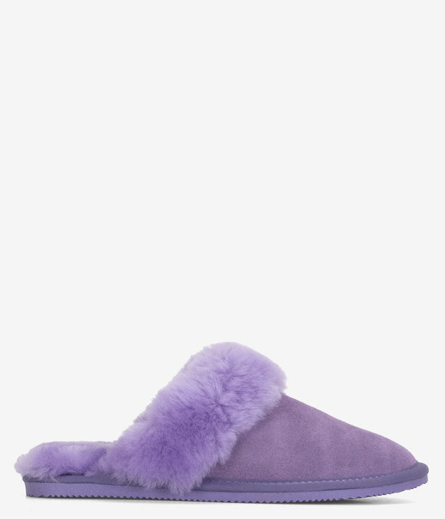 Burleigh Plush Scuff Slide Sheepskin Slipper - Purple