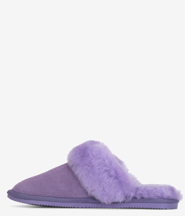 Burleigh Plush Scuff Slide Sheepskin Slipper - Purple