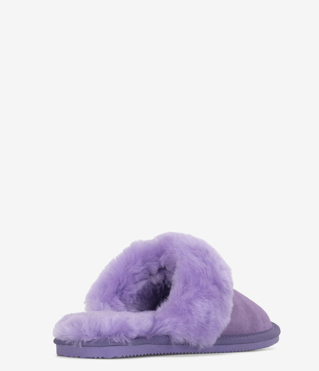 Burleigh Plush Scuff Slide Sheepskin Slipper - Purple