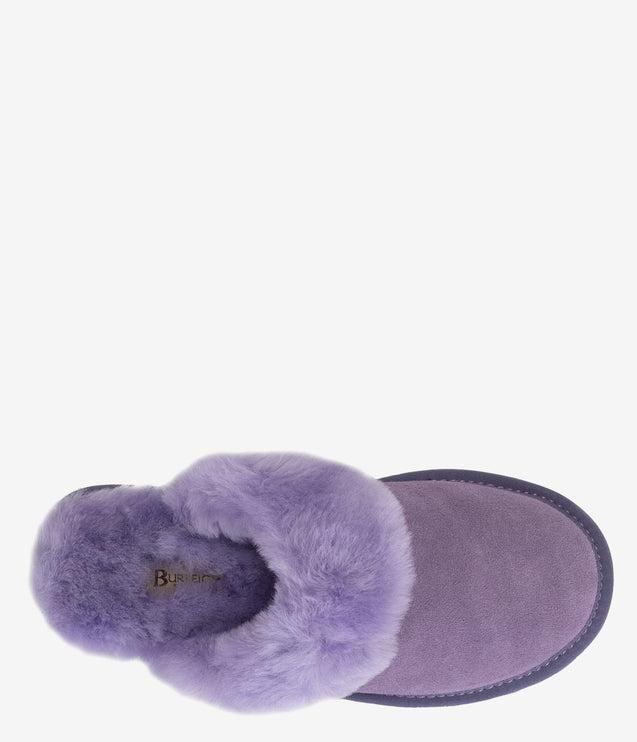 Burleigh Plush Scuff Slide Sheepskin Slipper - Purple