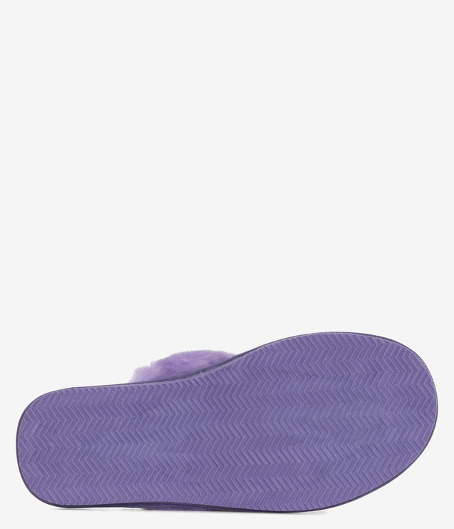 Burleigh Plush Scuff Slide Sheepskin Slipper - Purple
