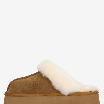 Burleigh Scuff Slide Platform Slipper - Chestnut