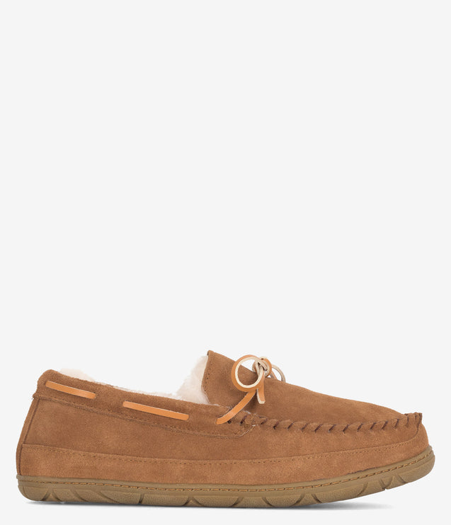 Burleigh Moccasin Lace Tie Slipper - Chestnut