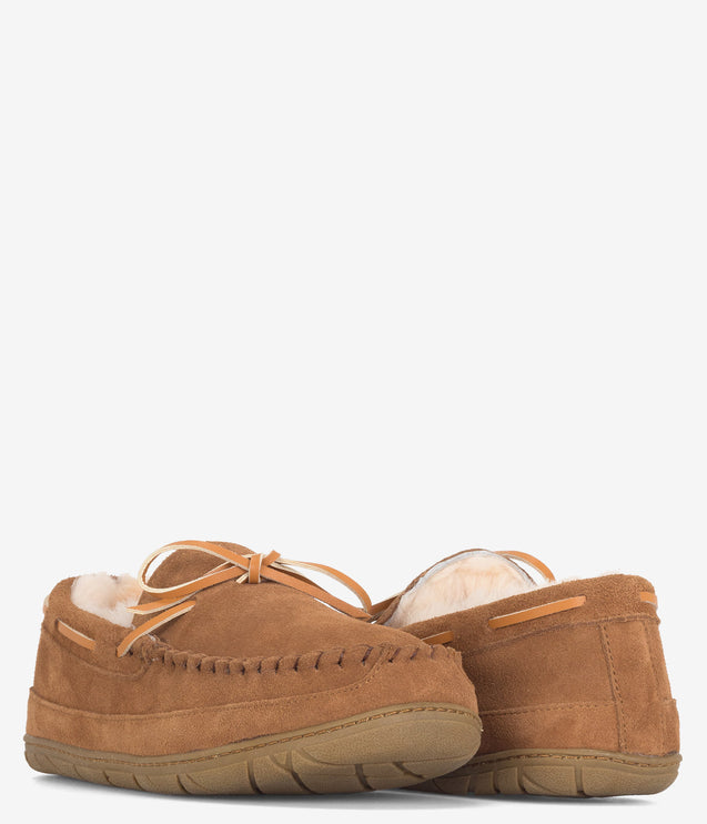 Burleigh Moccasin Lace Tie Slipper - Chestnut