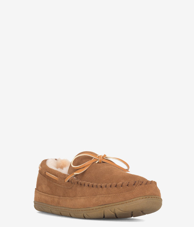 Burleigh Moccasin Lace Tie Slipper - Chestnut