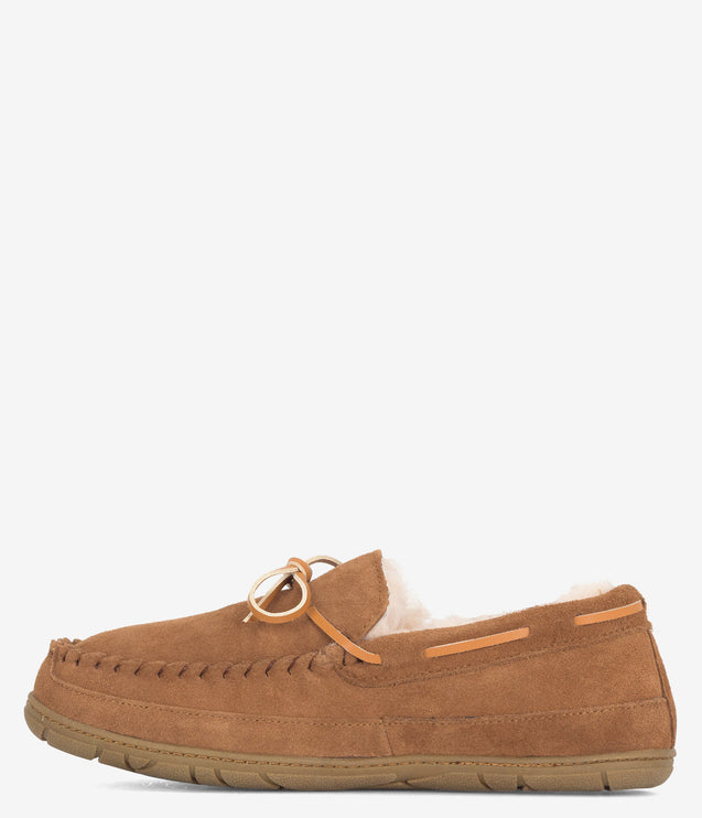 Burleigh Moccasin Lace Tie Slipper - Chestnut