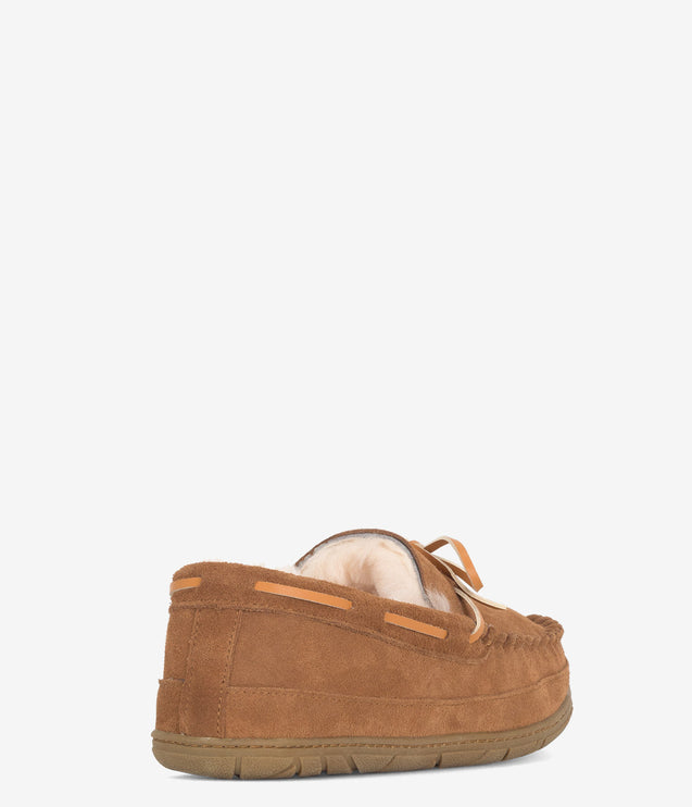 Burleigh Moccasin Lace Tie Slipper - Chestnut