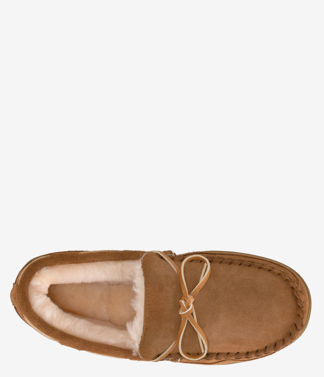 Burleigh Moccasin Lace Tie Slipper - Chestnut
