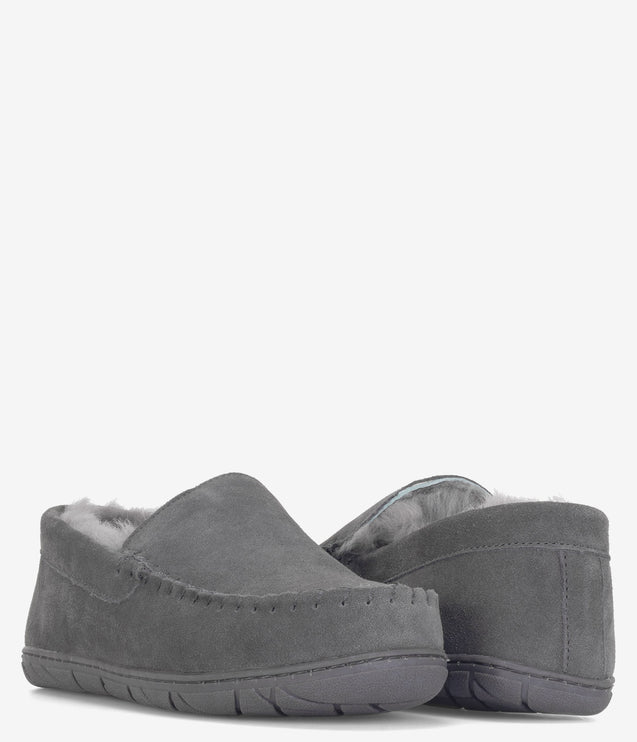 Burleigh Moccasin Sheepskin Slipper - Grey