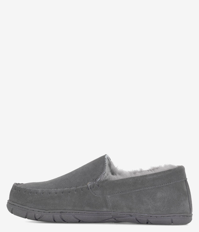 Burleigh Moccasin Sheepskin Slipper - Grey