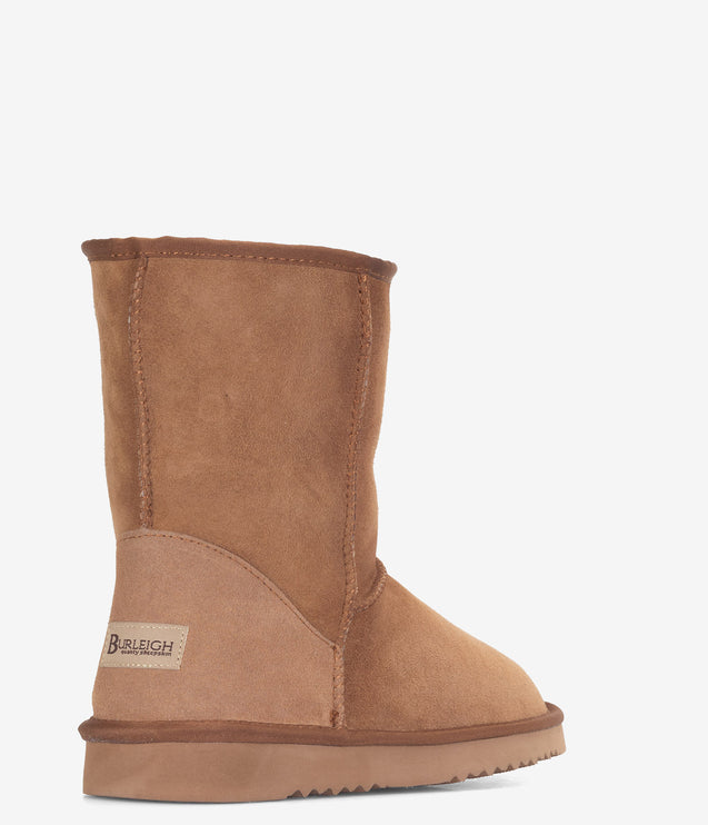 Burleigh Short Twinface Sheepskin Boot - CHESTNUT