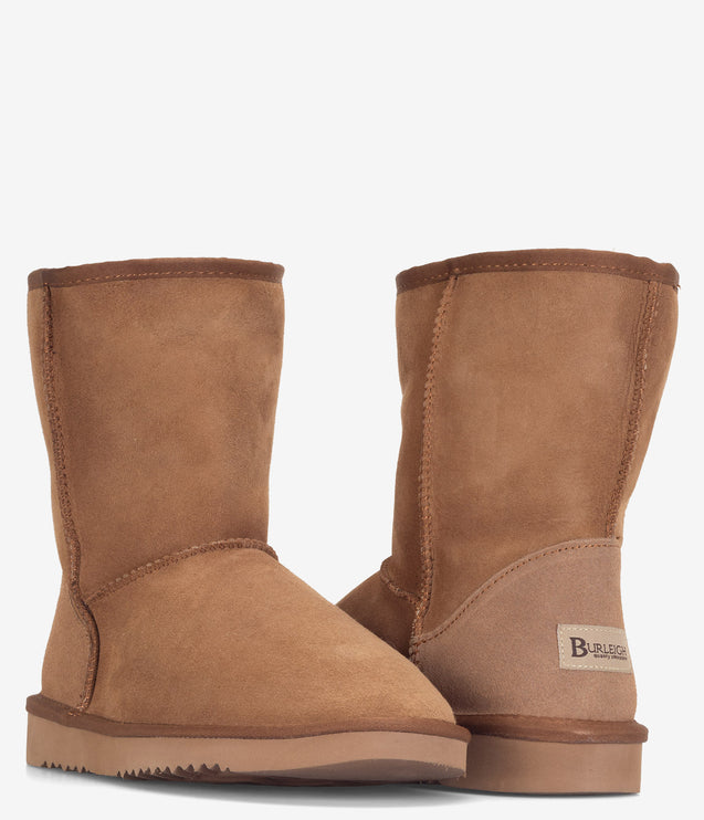 Burleigh Short Twinface Sheepskin Boot - CHESTNUT