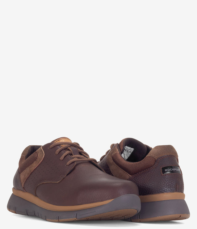 Rockport Prime Time Casuals Safety Toe ESD Work Shoe - Brown