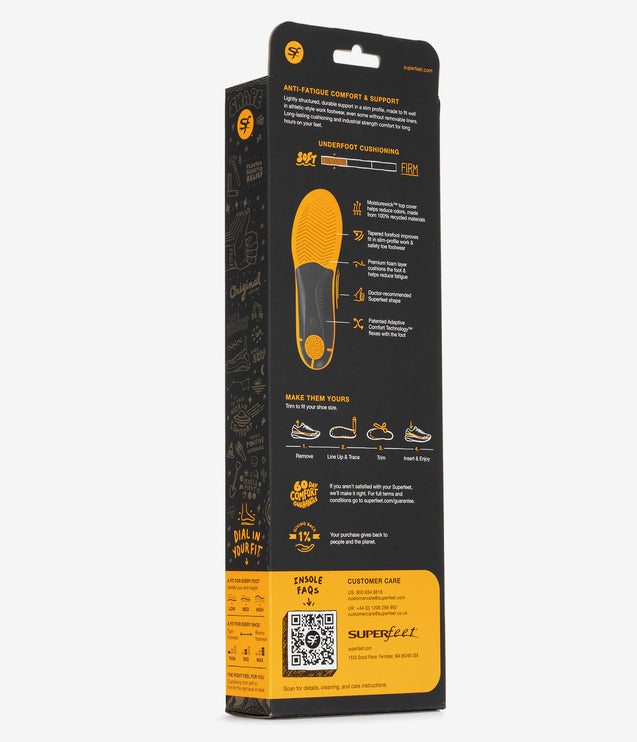 Superfeet Work Slim-Fit Cushion Insoles (Yellow Blue) - Yellow Blue