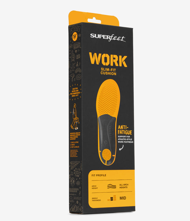 Superfeet Work Slim-Fit Cushion Insoles (Yellow Blue) - Yellow Blue