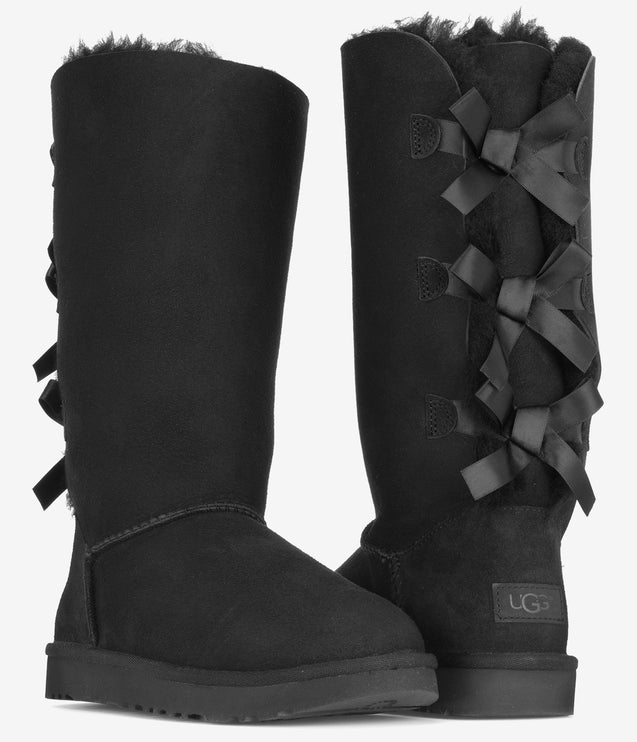 UGG Bailey Bow Tall II Sheepskin Boot - Black