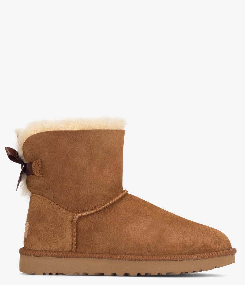 UGG Mini Bailey Bow II Sheepskin Boot - Chestnut