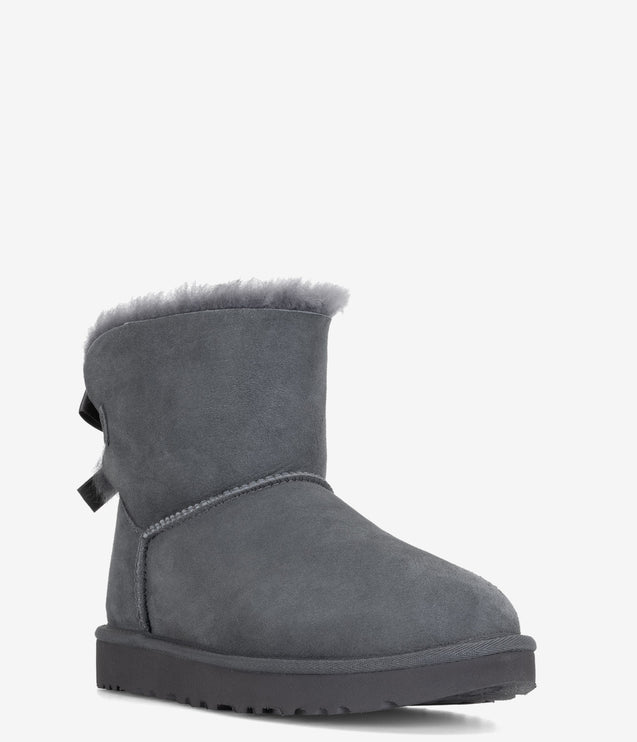 UGG Mini Bailey Bow II Sheepskin Boot - Obsidian