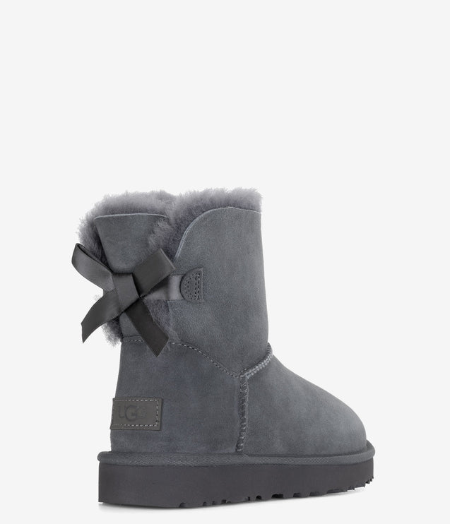 UGG Mini Bailey Bow II Sheepskin Boot - Obsidian