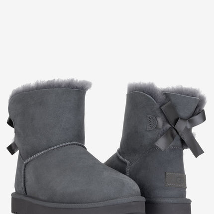 UGG Mini Bailey Bow II Sheepskin Boot - Obsidian