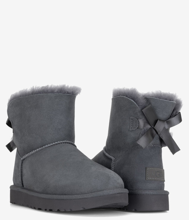 UGG Mini Bailey Bow II Sheepskin Boot - Obsidian