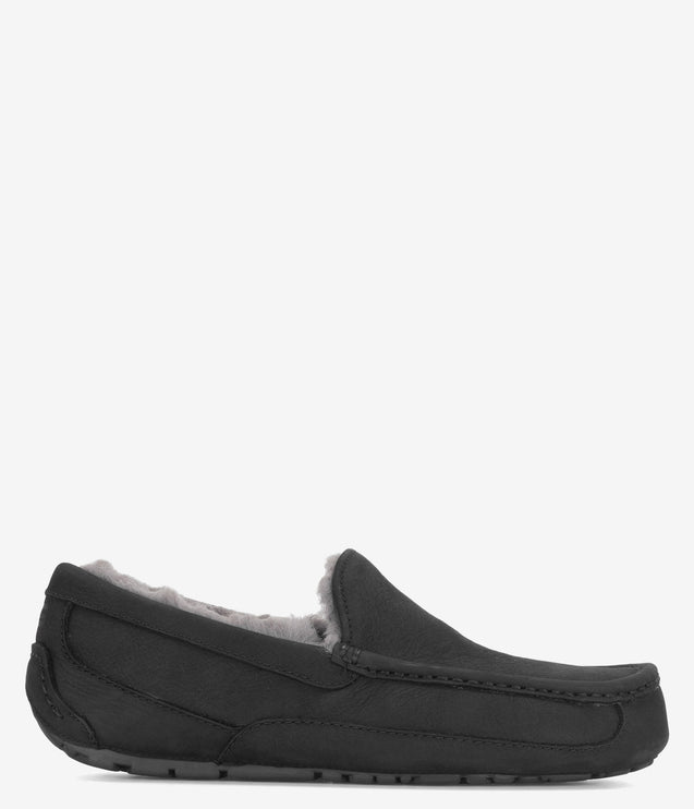 UGG Ascot Matte Leather Slipper - Black