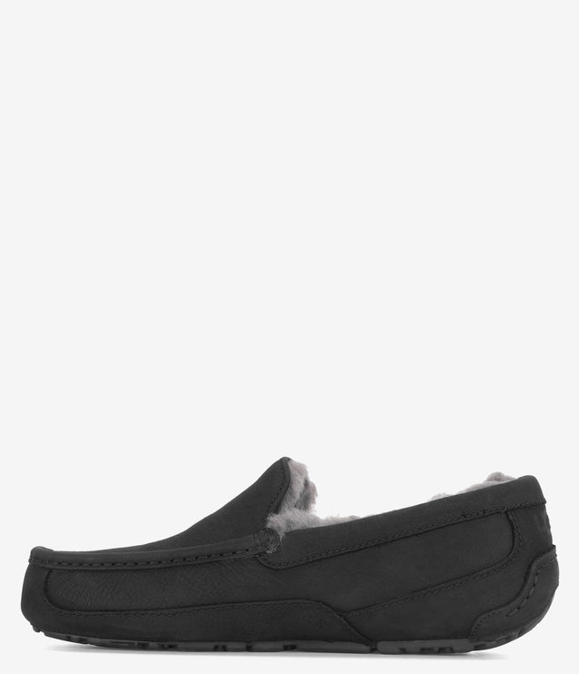 UGG Ascot Matte Leather Slipper - Black