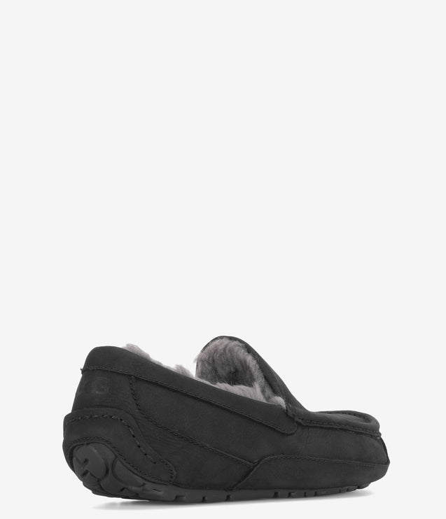 UGG Ascot Matte Leather Slipper - Black