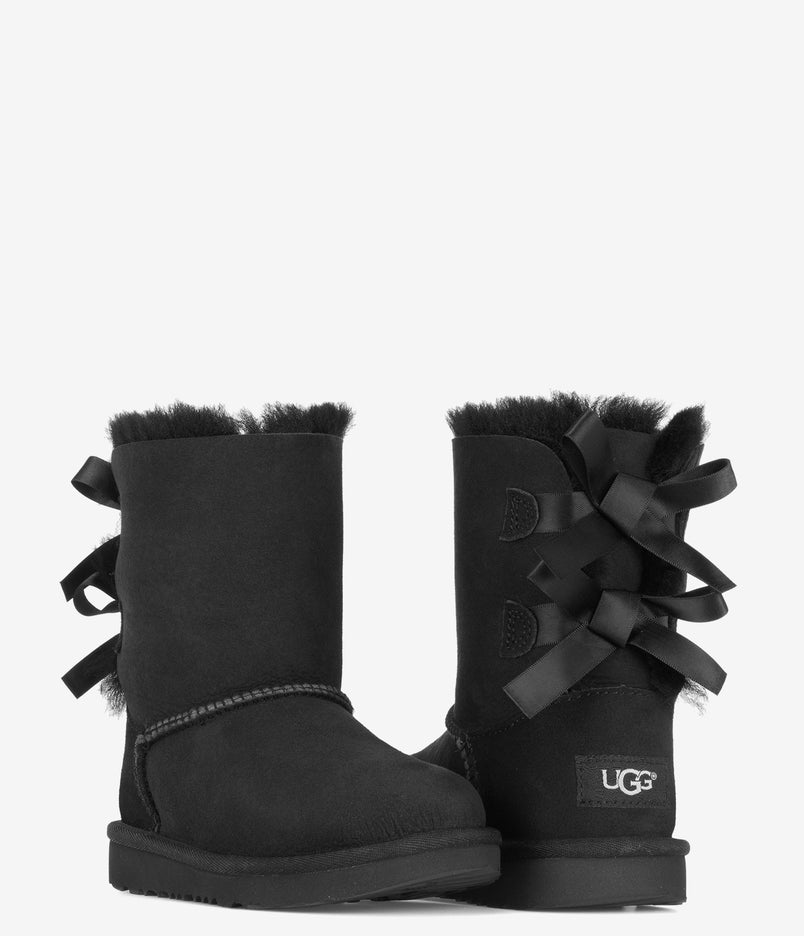 UGG Kids Bailey Bow II Sheepskin Boot - Black