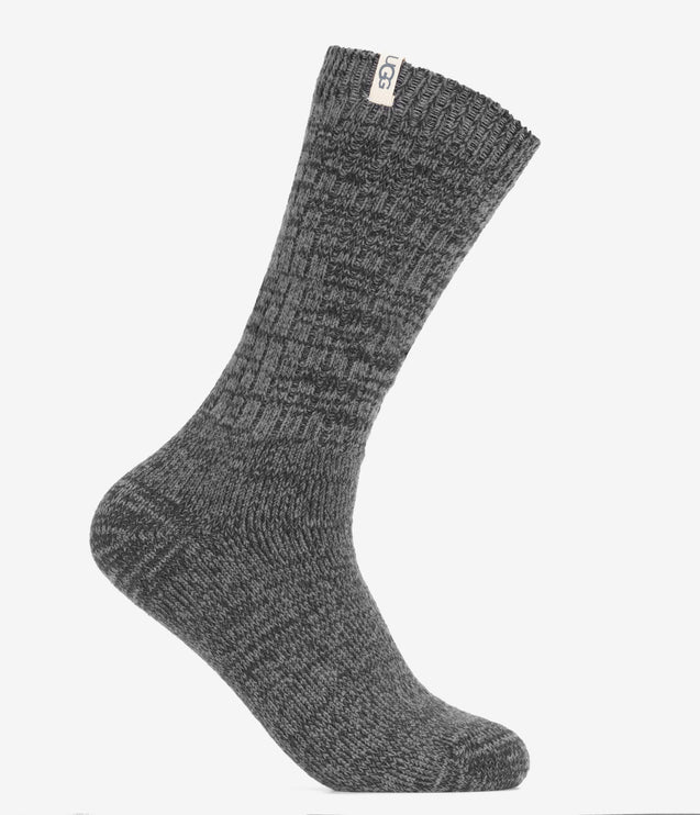 UGG Rib Knit Slouchy Crew Socks - Grey/Black