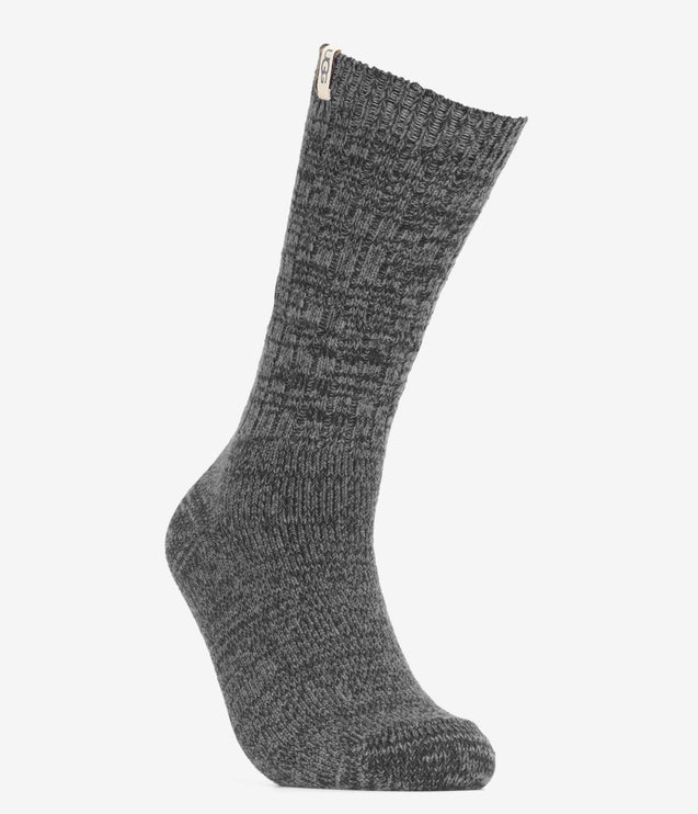 UGG Rib Knit Slouchy Crew Socks - Grey/Black