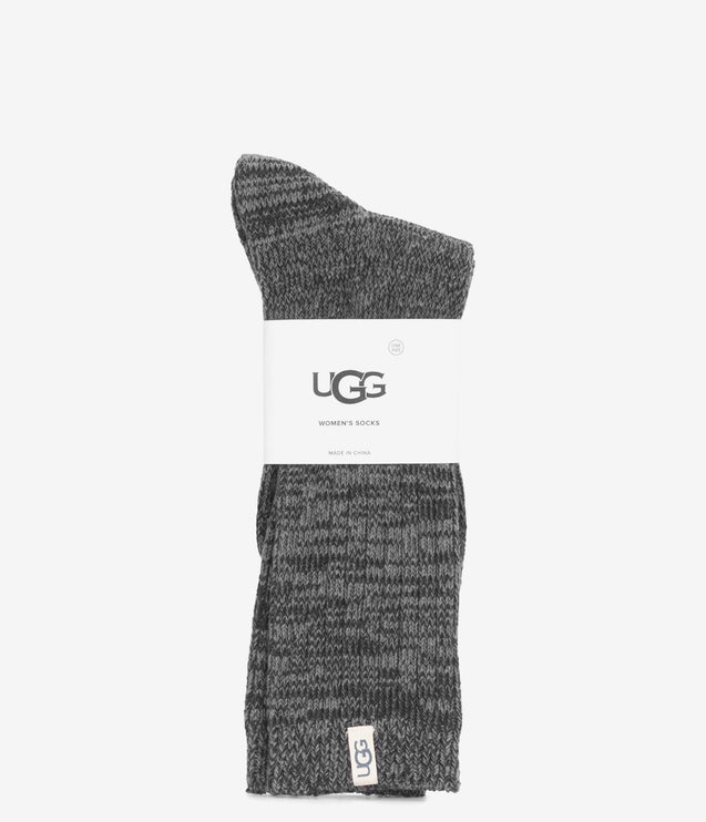 UGG Rib Knit Slouchy Crew Socks - Grey/Black