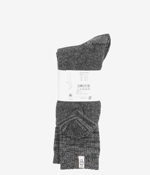 UGG Rib Knit Slouchy Crew Socks - Grey/Black