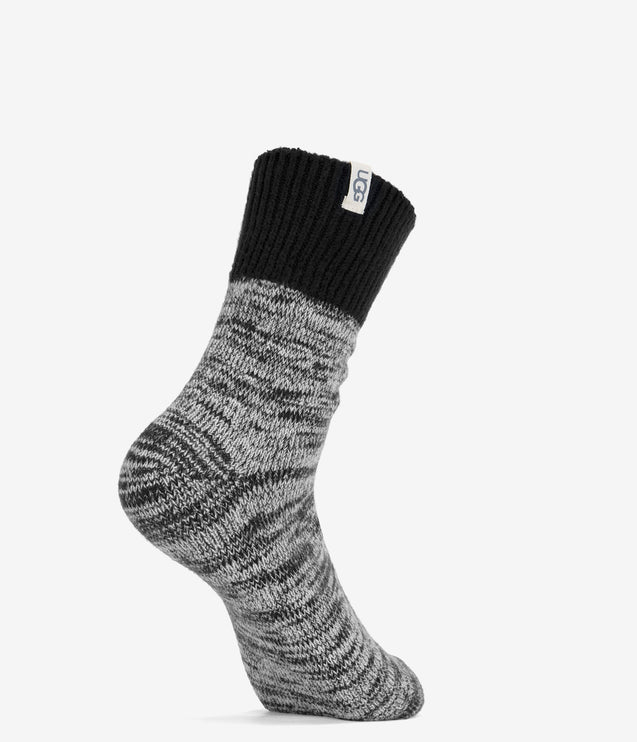 UGG Rib Knit Slouchy Quarter Socks - Black