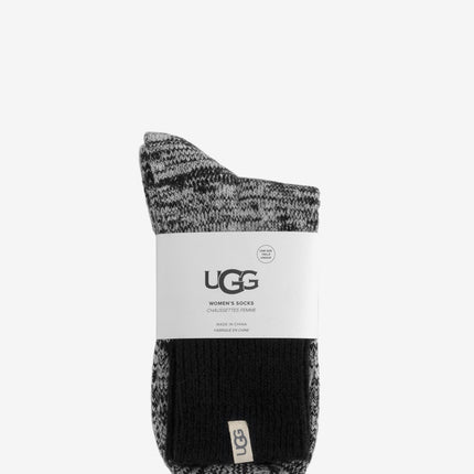 UGG Rib Knit Slouchy Quarter Socks - Black