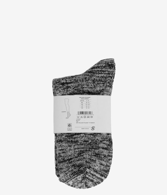 UGG Rib Knit Slouchy Quarter Socks - Black