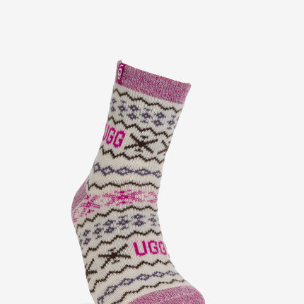 UGG Cressida Cozy Quarter Socks - Cream Multi UGGisle