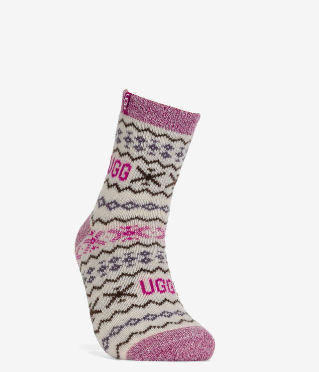 UGG Cressida Cozy Quarter Socks - Cream Multi UGGisle