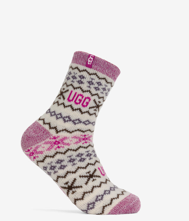 UGG Cressida Cozy Quarter Socks - Cream Multi UGGisle